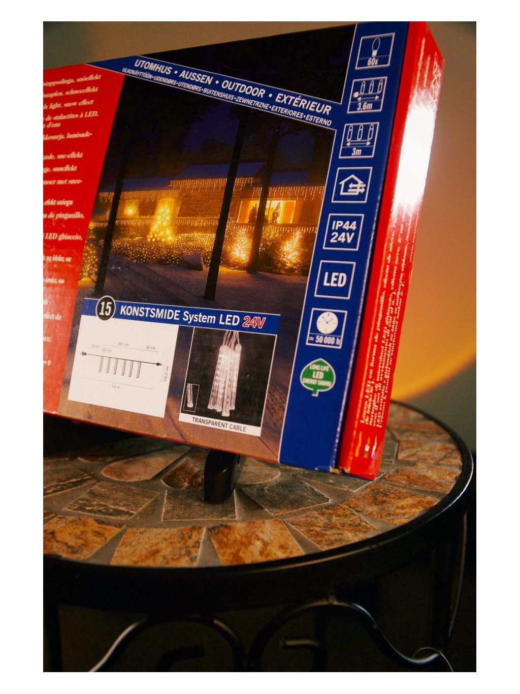 Venkovní LED rampouchy Konstsmide – 60 LED, 24V