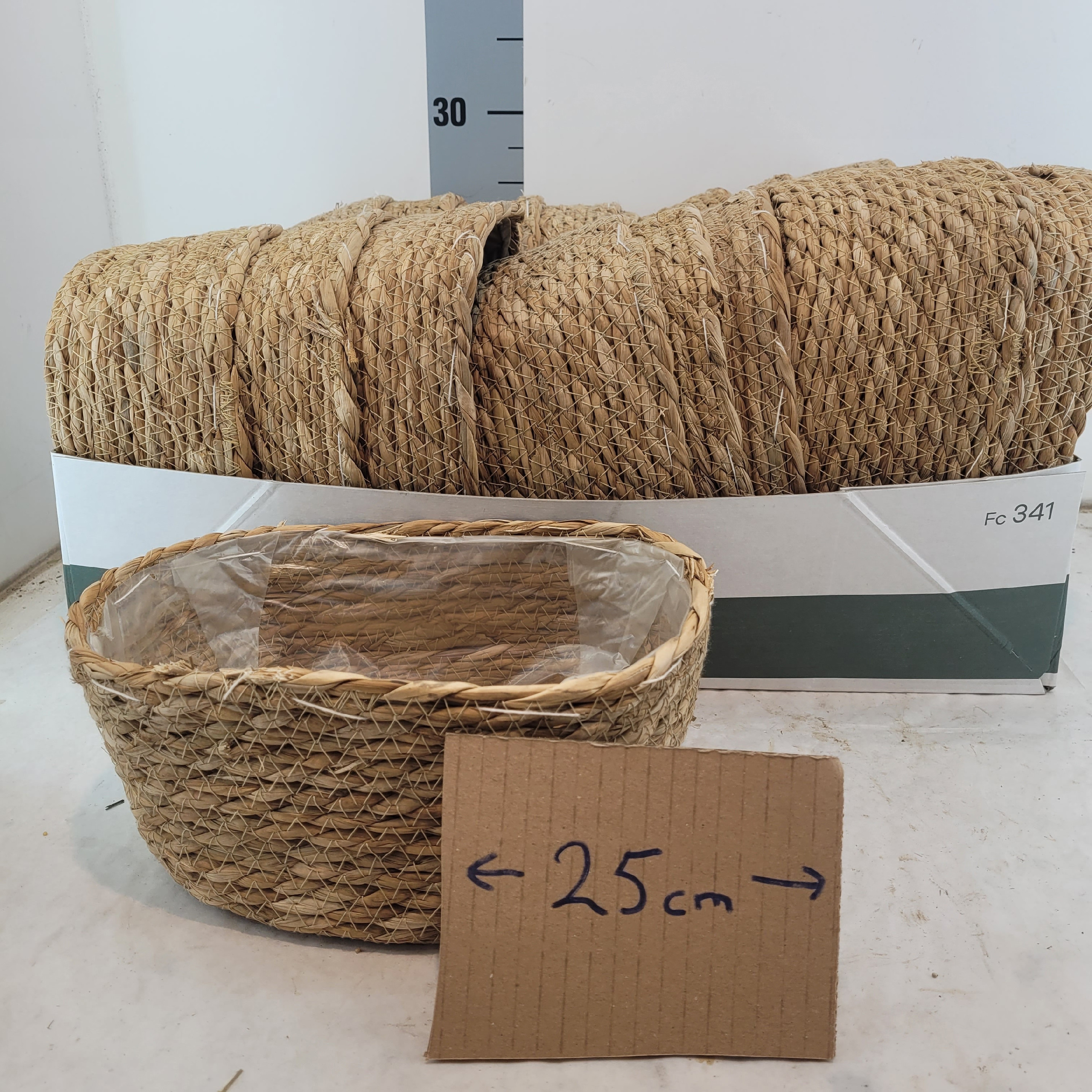 Košík oválný s plastovou vložkou 25 cm