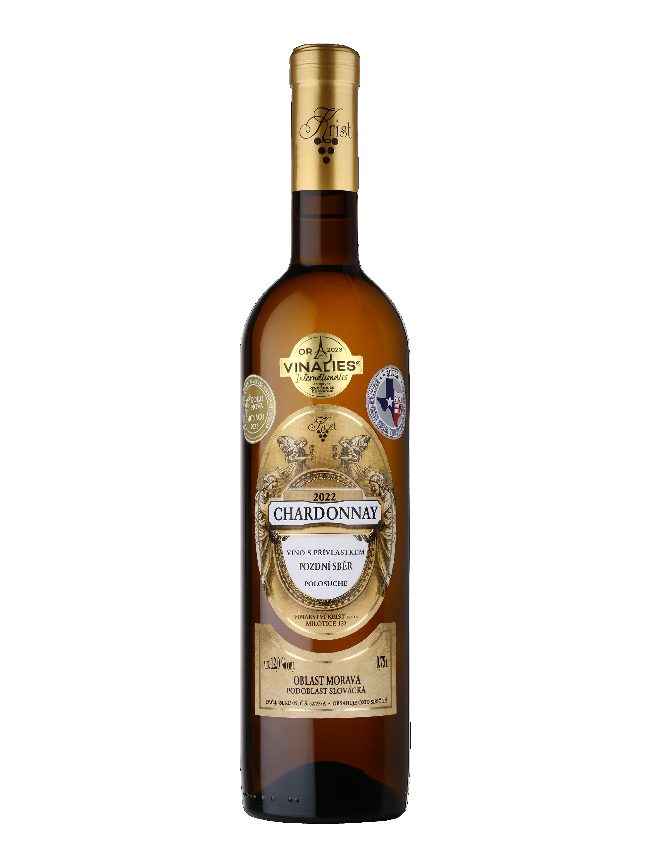 Víno Chardonnay pozdní sběr 2022